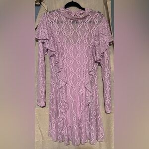 Free People L lavender pink candy rock wisteria lace dress